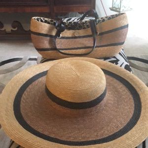 Straw hat and matching purse